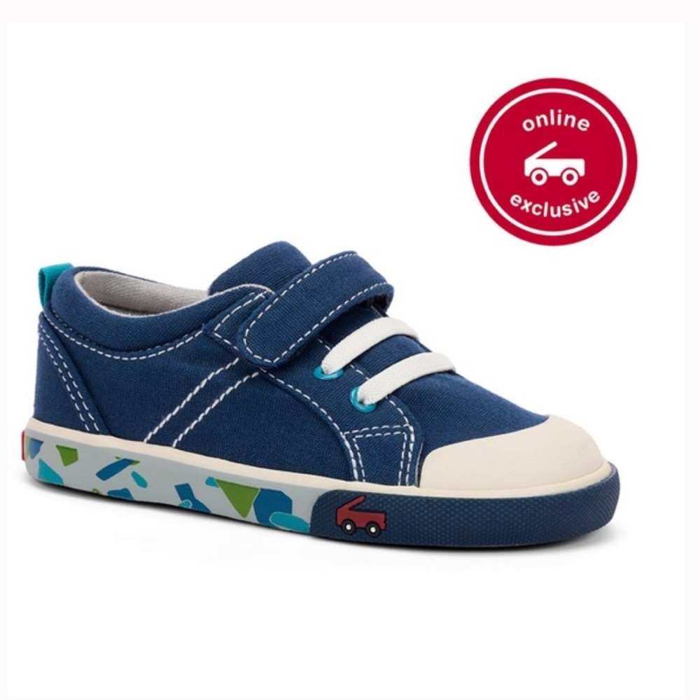 See Kai Run Tanner Toddler Sneaker - Navy Camo 9.5 GUC
